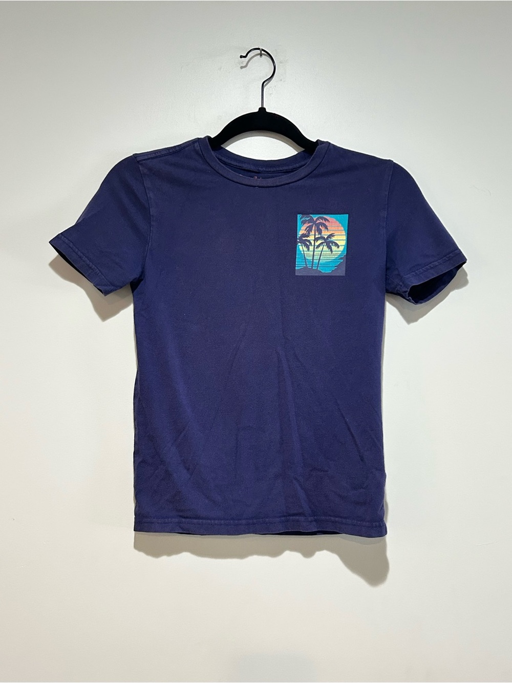 Tommy Bahama Navy Crewneck Tee with Pink Logo Print